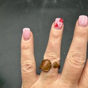 Copper spoon Heart Ring, valentines